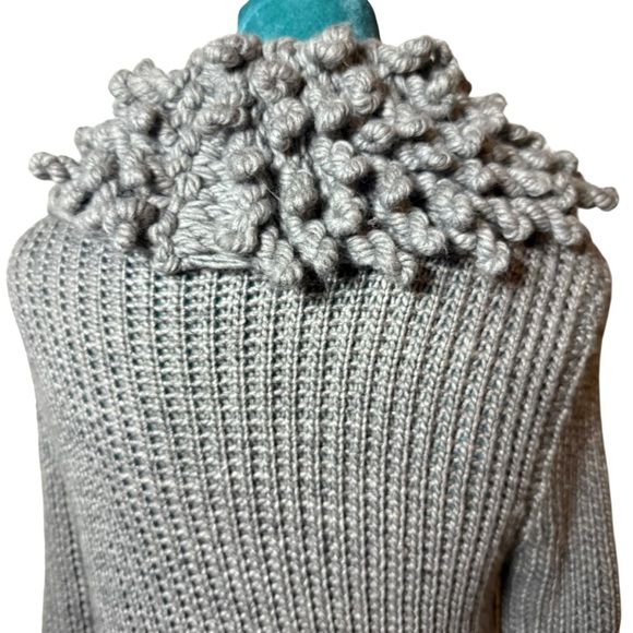 Sioni Gray Chunky Knit Loop Trim Cardigan Sweater L (Fits Small/6–8) - Picture 10 of 16